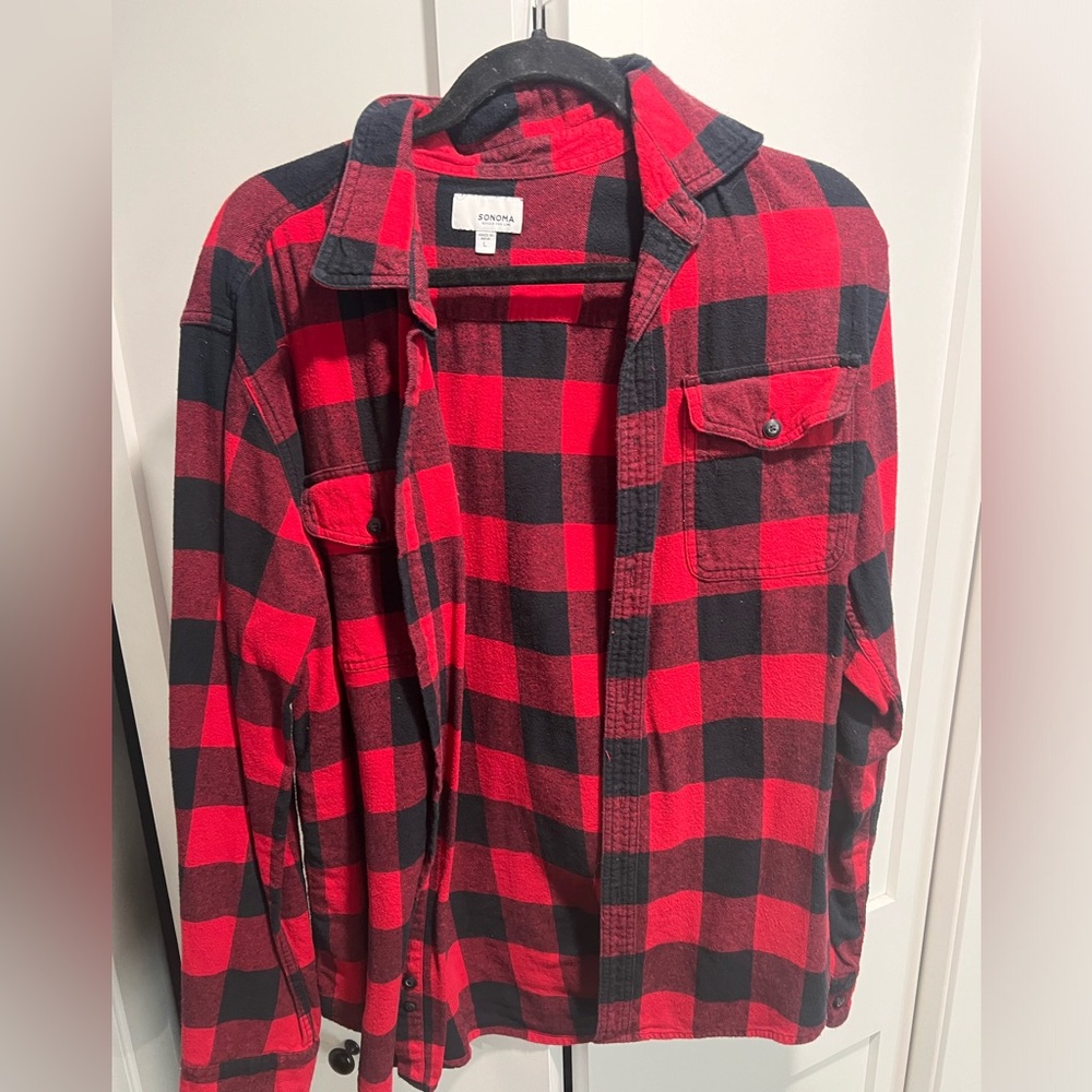 Large red and black flannel